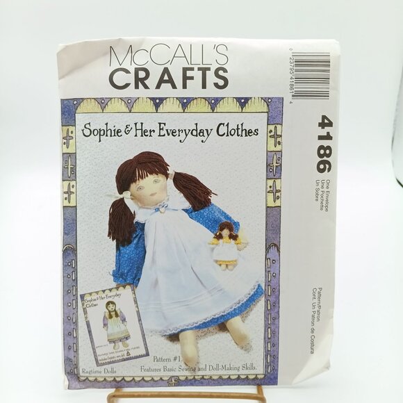 UNCUT Vintage Sewing PATTERN McCalls Crafts 4186, Ragtime Dolls 2003 Sophie Doll - Picture 1 of 2